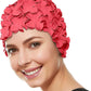 BEEMO Floral Petal Ladies Bathing Swim Cap Women Retro Swim Hat Long/Short Hair