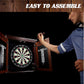 Barrington Dartboard Multiple Styles Pre-Assembled Wood Dartboard Cabinet Collection with 18” Bristle Dartboard & Steel Tip Dart Set, Perfect for Cricket Games