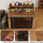 IRONCK Extra Large Dog Crate Furniture, 43.3 inches Wooden Dog Crate with Storage and 4 Hooks, Heavy Duty Pet Crate for Large Dog, Decorative Pet Cage for Indoor (30" L x 43.3" W x 41.1" H)