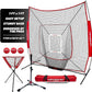 PowerNet Baseball Softball Practice Net 7x7 with Baseball Accessories for Practice Pitching, Batting & Fielding, Ball Caddy, Weighted Baseballs, Tee