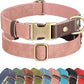 Didog Soft PU Leather Dog Collars for Small Dogs,Classic Adjustable Dog Collars with Quick Release Metal Buckle,Easy Clean and Comfortable with Nylon Lining,Pink,S Neck 10-15"