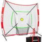 6x6ft Portable Baseball & Softball Net for Hitting and Pitching, with Sturdy Bow Frame and Carry Bag, Special Circular Target and Strike Zone for Accurate Throwing Practice, Great for Kids