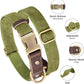 Didog Soft PU Leather Dog Collars for Small Dogs,Classic Adjustable Dog Collars with Quick Release Metal Buckle,Easy Clean and Comfortable with Nylon Lining,Olive Green,S Neck 10-15"