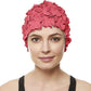 BEEMO Floral Petal Ladies Bathing Swim Cap Women Retro Swim Hat Long/Short Hair
