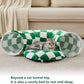 Cat Tunnel for Indoor Cats, Cute Peekaboo Cat Cave with Dangling Balls, Checkered Pet Donut Tunnel Bed with Circle Mat for Puppy Kitten Rabbit, Green/White