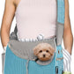PetAmi Small Dog Sling Carrier, Soft-Sided Crossbody Puppy Carrying Purse Bag, Adjustable Sling Pet Pouch to Wear Medium Dog Cat Travel, Dog Bag for Traveling, Poop Bag Dispenser, Max 10 lbs, Blue
