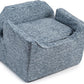 Snoozer Dog Car Seat, Lookout I Dog Booster Car Seat for Small Dogs Under 25lbs, Size: Medium, Fabric: Palmer Indigo, Pet Car Seat to Alleviate Car Sickness for Dogs, Removable Machine Washable Cover
