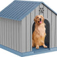 DRATO Indoor Outdoor Waterproof Dog House,PP Material,Puppy Shelter with Air Vents and Elevated Floor,Sturdy Dog Kennel for Small to Large Sized Dogs, Easy to Assemble (Blue, 38.62×36.26×38.07 Inches)