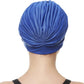BEEMO Swim Caps for Women Swimming Turban Polyester Latex Lined Pleated for Ladies
