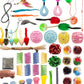 Fashion's Talk Cat Toys 50 Pcs for Indoor Cats,Interactive Door Hanging Mice Feather Toy Cat Spring Toy Cat Wand Catnip Crinkle Balls Silvervine Sticks Balls Kitten Toys Bulk