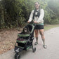 ROODO 3 Wheel Pet Stroller Best Lightweight Foldable Compact Portable Jogger All Terrain Travel Pet Gear Puppy Kitty Stroller for up to 30lbs Medium Small Dogs and Cats(Green)