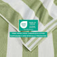 Great Bay Home 100% Cotton Velour 4 Pack Beach Towels 30" x 60" - Green/White Cabana Stripe Pool Towels - Quick Dry, Large Swim Towels