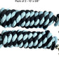 Majestic Ally Pack of 2 Solid Cotton Lead Rope for Horses & Livestock – 10 Foot Long and 5/8 inch Thick - Replaceable Heavy-Duty Satin Bolt Snap – Handmade – Soft, Broken in Feel (Sky Blue - Black)