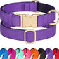 Didog Soft Padded Dog Collars for Medium Dogs, Colorful and Durable Dog Collar with Quick Release Buckle, Light and Breathable for Daily Walking, Purple, M