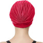 BEEMO Swim Caps for Women Swimming Turban Polyester Latex Lined Pleated for Ladies