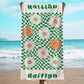 JML Personalized Beach Towel with Name, Custom Flower Beach Towel, Customized Microfiber Pool Towel, Quick Dry & Absorbent Swim Towel for Adult,Mother's Day, Birthday, Summer Holiday,Vacation