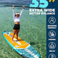 MOUSA 10‘8/11'×35" Extra Wide Inflatable Stand Up Paddle Board, Stable Paddleboard SUP for 2 People/Family, Anti-Slip Full EVA Deck, 3 Handles, 100L Backpack, All-Round Sup Board, Big Fin