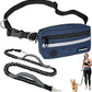 PetAmi Hands Free Dog Leash, Dog Running Leash Belt for Walking Jogging, Dog Waist Zipper Pouch Fanny Pack with Poop Bag Dispenser, Dual Padded Handle Bungee Leash for Small Medium Large Dogs, Single