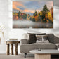 Nature Wall Art Prints - Ocean Forest Mountain Lake Canvas Landscapes - Small to Extra Large Living Room Bedroom Kitchen Bathroom Décor (Misty Fall Reflection, 16L" x 24W")