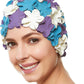BEEMO Floral Petal Ladies Bathing Swim Cap Women Retro Swim Hat Long/Short Hair