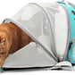 Lollimeow Cat Carrier Backpack, Bubble Expandable Backpack Carrier, Pets and Small Dogs,Airline-Approved, Designed for Travel, Hiking, Walking & Outdoor Use (Back Expandable-Green)