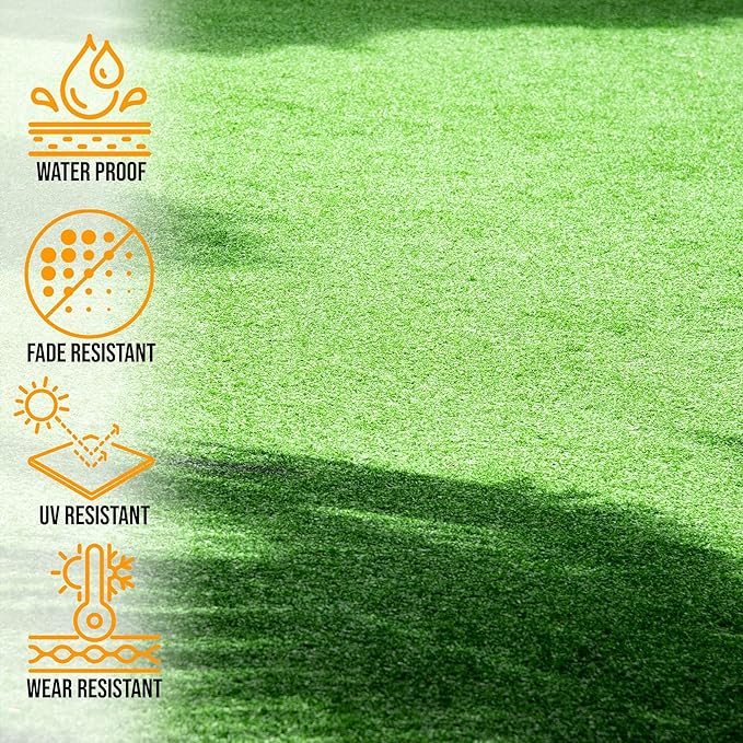 Ottomanson Artificial Turf Golf Hitting Mat 3' x 16' Indoor/Outdoor Waterproof Synthetic Fake Grass for Putting Practice Baseball Football Sports Gym Backyard, Custom Size 2' up to 30'