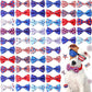 Hillban 50 Pcs Patriotic Collar Dog Bow Ties Blue and Red Star Print Dog Collar Accessories Bow Ties Attachment with Elastic Bands Detachable Charms for Pets Collar 4 of July Costume