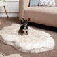 IHAPPYDOG Luxury Faux Fur Orthopedic Dog Bed, Memory Foam Dog Bed for Small, Medium, Large and XL Pets, Fluffy Pet Rug with Waterproof and Washable Cover (White w/Brown Tips, 40"x25")