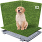 Dog Grass Pad with Tray: 2 Pack Grass Pee Pads for Dogs Potty for Puppy Training, 22"x18" Artificial Turf for Dogs with Collection Tray for Indoor /Outdoor /Patio /Balcony, Grey
