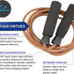 HUEY Sport Leather Jump Rope Skipping Rope for Speed Quiet Training Boxing MMA Cardio Crossfit Fitness Workout Indoor and Outside Exercise for Adult Kids Men and Women (5.5 oz)