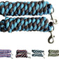 Majestic Ally Pack of 2 Solid Cotton Lead Rope for Horses & Livestock – 10 Foot Long and 5/8 inch Thick - Replaceable Heavy-Duty Satin Bolt Snap – Handmade – Soft, Broken in Feel (Turquoise -Brown)