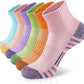 Airacker Athletic Quarter Socks with Cushion Running Ankle Socks for Men Women 6 Pairs