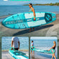 Feelfire11'x34” Extra Wide Inflatable Paddleboard, Stand-up Paddle Board for Adults, 420lb Capacity for Yoga/Fishing/Family, EVA Deck, US Fin, High-Pressure Pump, Storage Backpack, Safety Leash