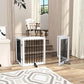 Freestanding Pet Gate for Dogs, Foldable Wooden Dog Gate for House, Indoor Pet Barrier for Stairs, Doorways, Support Feet Included, 24" Height 2 Panels, White