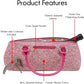 Wine Clutch Bag (Thermal Insulated) Trendy Women’s Carry Tote | Holds Red & White 750mL Bottles | Trendy Fashion | Incl. Portable Waiter-Style Corkscrew (Pink Tweed)