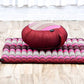 Leewadee Meditation Cushion Set – 1 Round Zafu Meditation Pillow and 1 Square Roll-Up Zabuton Meditation Mat, Pillows Bundle Filled with Kapok