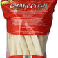 Canine Chews 10-11" Rawhide Bones for Large Dogs, Durable USA Beefhide Dog Rawhide Chews, Retriever Rolls 20 Pack (5 lbs)