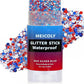 MEICOLY Red White and Blue Face Body Glitter Stick,Hair Glitter Stick for Kids Women,Sparkle Patriotic Pride Chunky Glitter Makeup,4th of July Accessories Outfits for Women