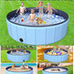 Oversize Dog Pool 75"x 16", Hyperzoo Foldable Dog Swimming Pool, Hard Plastic PVC Leakproof Doggie Wading Collapsible Pet Bathing Tub for Puppy Small Medium Large Dogs and Kids, Blue