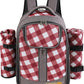 apollo walker Picnic Backpack Bag with Cooler Compartment, Detachable Bottle/Wine Holder, Fleece Blanket, Plates and Cutlery Set (2 Person, Gray)