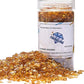 TWINKLING High Luster Fire Glass Gravel Stone Glitter,Broken Glass,Fire Gems Chips,Crushed Glass for Fire Pit Crafts Resin Art Aquarium Garden Decoration,3-6mm,1-Pound Jar (Deep Amber)