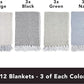 Arkwright Common Ground Bulk Blankets - Pack of 12 - Reversible 100% Cotton All Season Lightweight Couch Bed Throws for Wedding Guests, Travel, and Outdoor Events, 50 x 70 in, Diagonal