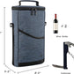 ALLCAMP 2 Bottle Wine Tote Carrier - Insulated Portable Padded Canvas Wine Bag for Travel, BYOB Restaurant, Wine Tasting, Party, Great Christmas Day Gift for Wine Lover，Blue