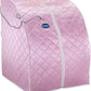 Durasage Personal Ultra Low EMF Portable Infrared Sauna Spa for Home – Detox, Relaxation, 30-Min Timer, Handheld Remote, Heated Footpad, and Chair (Light Pink)