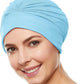 BEEMO Swim Caps for Women Swimming Turban Polyester Latex Lined Pleated for Ladies