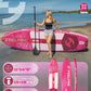 Feelfire11'x34” Extra Wide Inflatable Paddleboard, Stand-up Paddle Board for Adults, 420lb Capacity for Yoga/Fishing/Family, EVA Deck, US Fin, High-Pressure Pump, Storage Backpack, Safety Leash