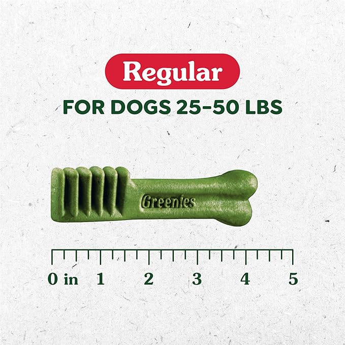 Greenies Regular Dental Dog Treats, Blueberry Flavor, 12 oz. Pack (12 Treats)