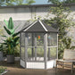 PawHut 69" Large Wooden Hexagonal Outdoor Aviary Flight Bird Cage with Covered Roof, Light Gray