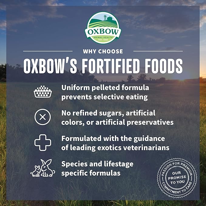 Oxbow Essentials Rabbit Food, Young, Made Alfalfa for Rabbit, Pet Pellets with Vitamins & Minerals, Small Animal Pet Products, Bunny Food, Made in USA, High Fiber, 25 lb. Bulk Bag