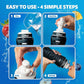 Cirkul 22oz. Black Plastic Grip Squeeze Water Bottle & Sport Lid, BPA-Free, Non-Slip Design for Gym, Biking & Sports